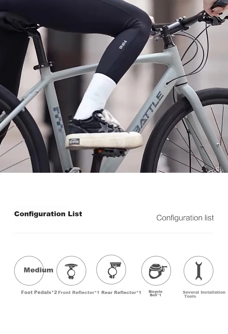 BATTLE Road Bike, 21-Speed Aluminum Alloy Frame, for Men And Women, Adults And Students, City Leisure Bicycle 18