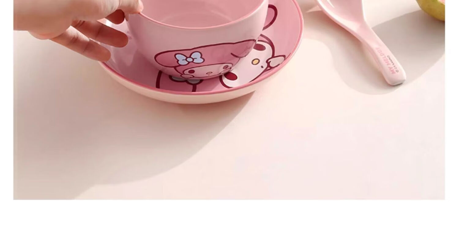 MANCHAOJIA Sanrio Cinnamoroll Bowl And Plate Set, Cute Ceramic Tableware for Home Use, Aesthetic Dining Set, Birthday Gift for Friends And Sisters 7