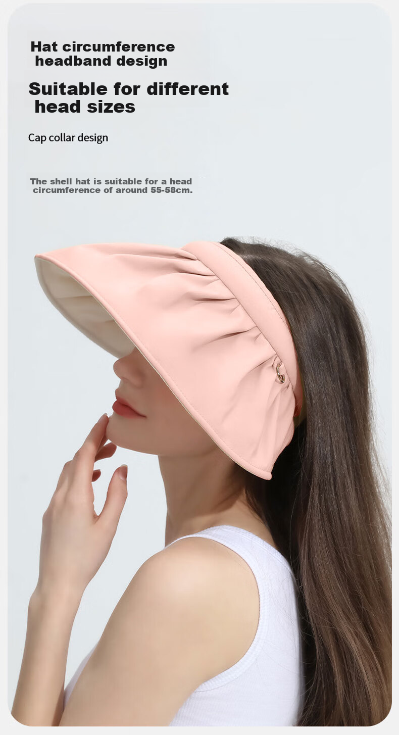 DUSENNA Summer Sun Protection Hat for Women, Visor Sun Hat, UV Protection Shell Hat, Milk Tea Apricot Color 9