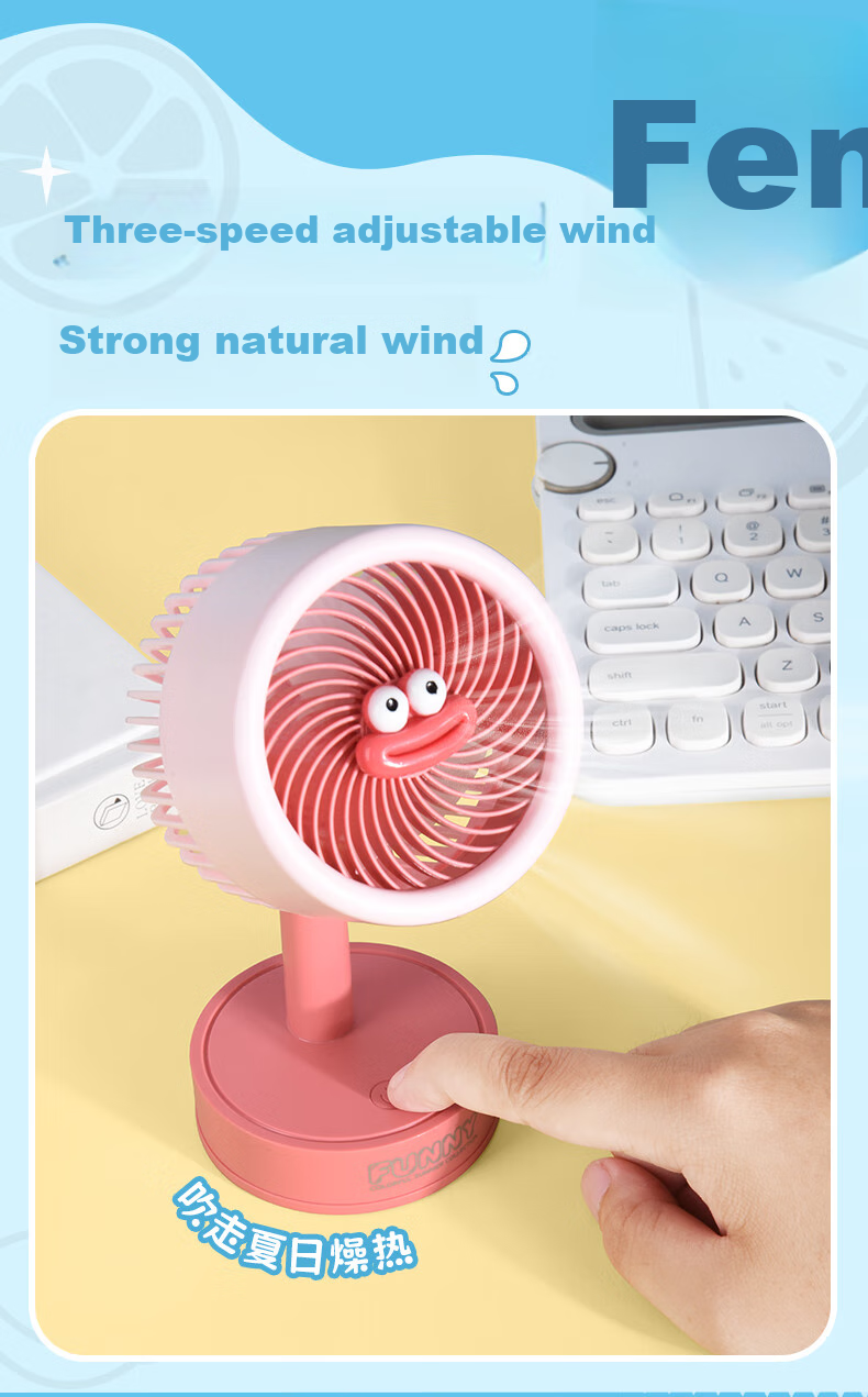 Ouliwen Mini Fan, Desktop And Bed Use, USB Rechargeable, Low Noise, Stepless Speed Adjustment with Base, Portable Mini High-Power Electric Fan for Office And Dormitory, Purple 6