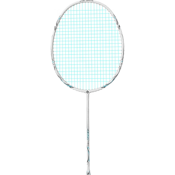 Ракетка для бадминтона KUMPOO K520pro, полнокарбоновая, ультралегкая, для начинающих, одна ракетка, цвет Лунный белый - струны Ледяной синий