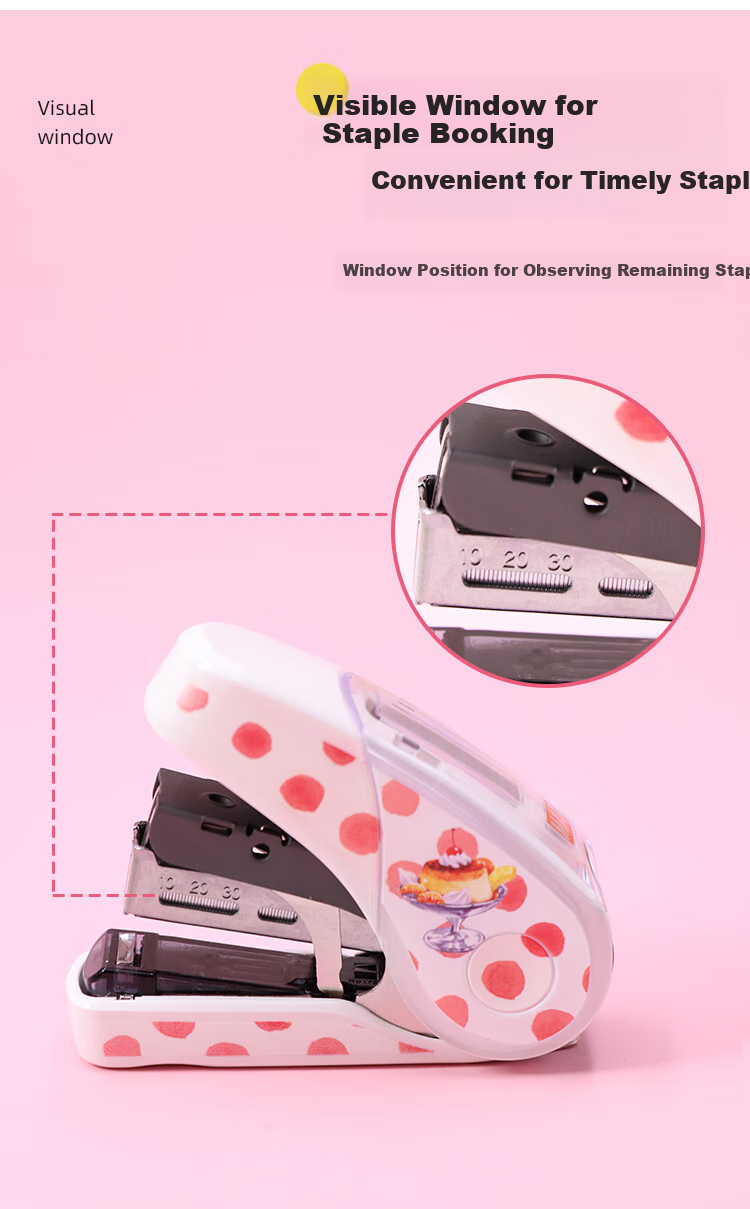 MAX Meksitai Limited Import Low-Effort Stapler for Students And Office Use with Built-In Staple Remover, Can Staple 2-32 Pages, Compatible with No.10 Staples, Cream Soda Flavor 6