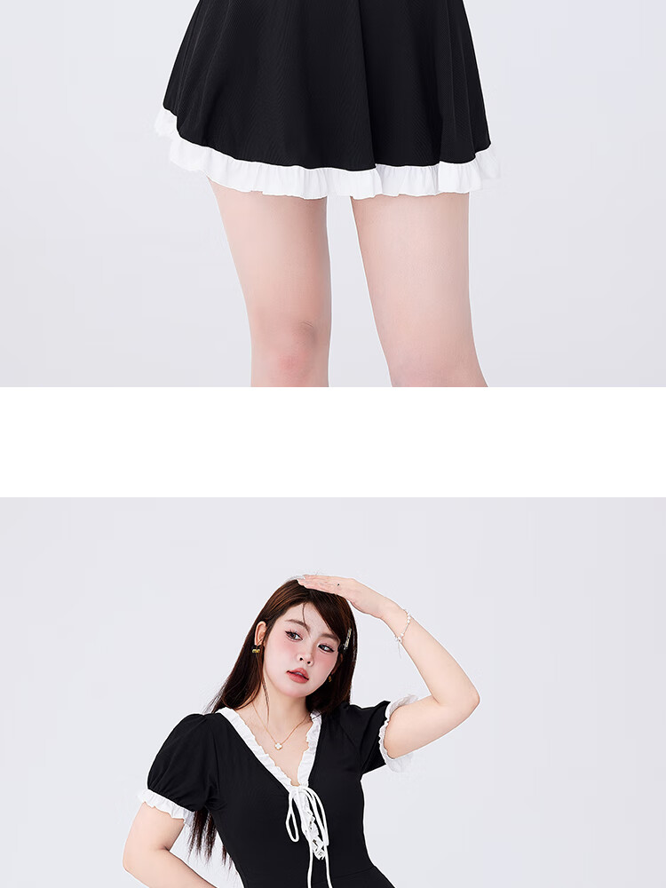Agliondy 2025 New Split Swimsuit for Women Conservative Plus Size Swimwear Slimming Bubble Sleeve Vacation 9