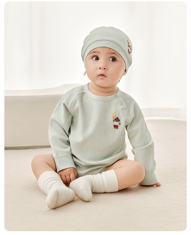 Weishi Muni Baby Romper Spring and Autumn Long Sleeve Infant One-piece Bodysuit Triangle Jumpsuit 14