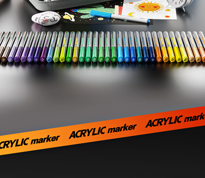 M&G 36-Color Acrylic Marker Pens Set with Direct Ink Bag, Children's Student Drawing and Graffiti Markers, Hand-Painted Coloring Pens, Back-to-School Gift APMT80J5 23