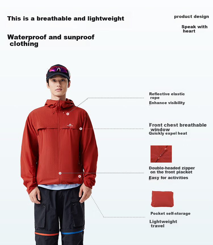 Toread Suzaku Men's Summer Outdoor Lightweight Sun Protection Jacket Loose Fit Hooded UV Protection Skin Jacket 3