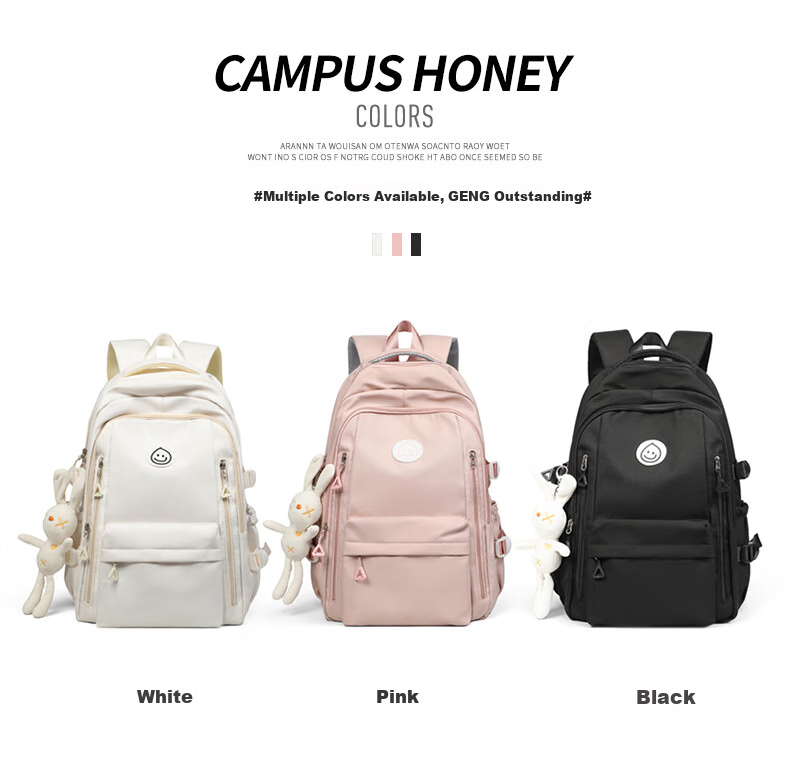 Viney Backpack for Primary, Middle And High School Students, Large Capacity Travel Backpack for Women, Simple Lightweight Laptop Bag for Grades 4-6, Stylish Outdoor Hiking Canvas Bag 2