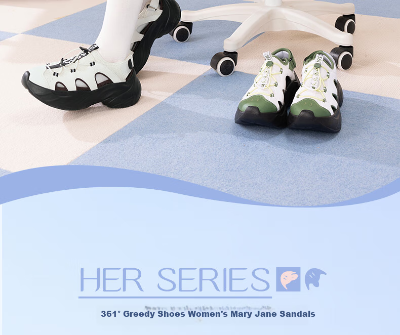 361° Sports Slippers, Thick-Soled Crocs-Style Clogs for Women, Summer Outdoor Water-Walking Mary Jane Sandals, 682526715-1 2