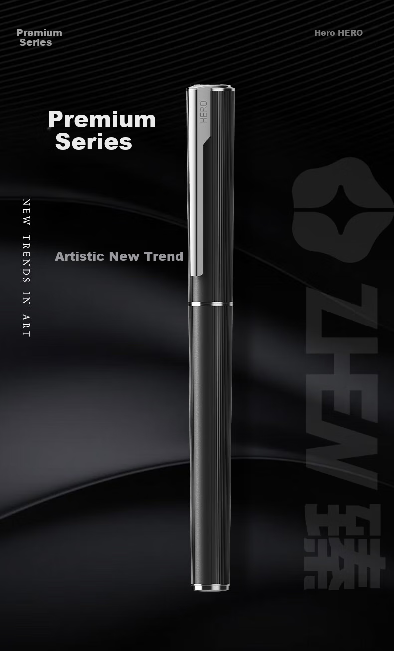 HERO Signature Pen Premium Edition, Ballpoint Pen for Leaders And Teachers, Business Men's Luxury High-End Gift, Birthday Present, Light Shadow Black Ink Refill Gift Box 1