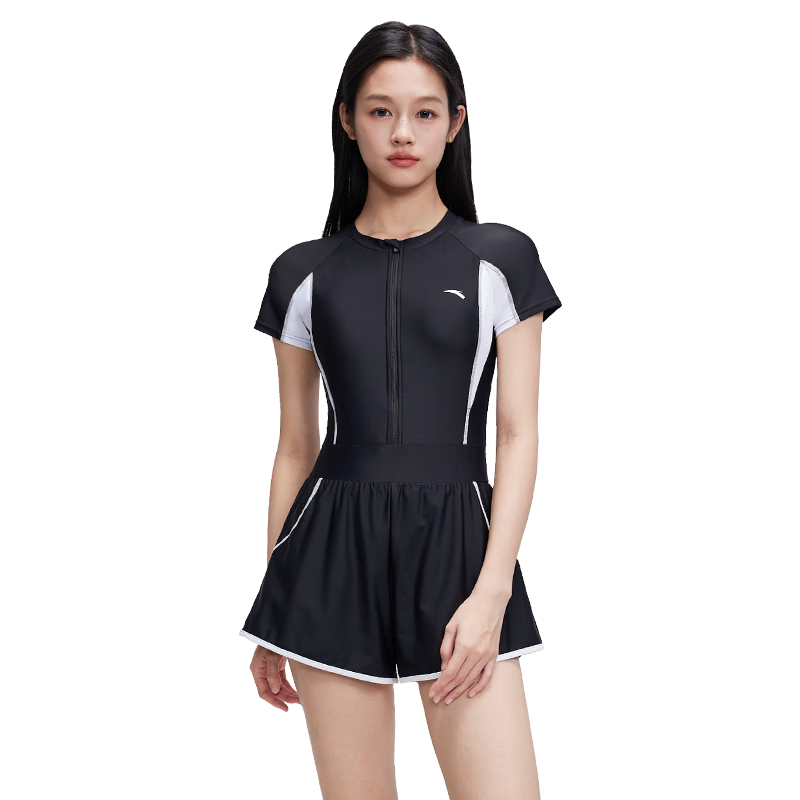 ANTA Women's Swimsuit, Slim Waist One-Piece Adult Swimwear, Conservative Slimming, Concealing, Suitable for Swimming, Hot Springs, Beach, Women's Swimwear