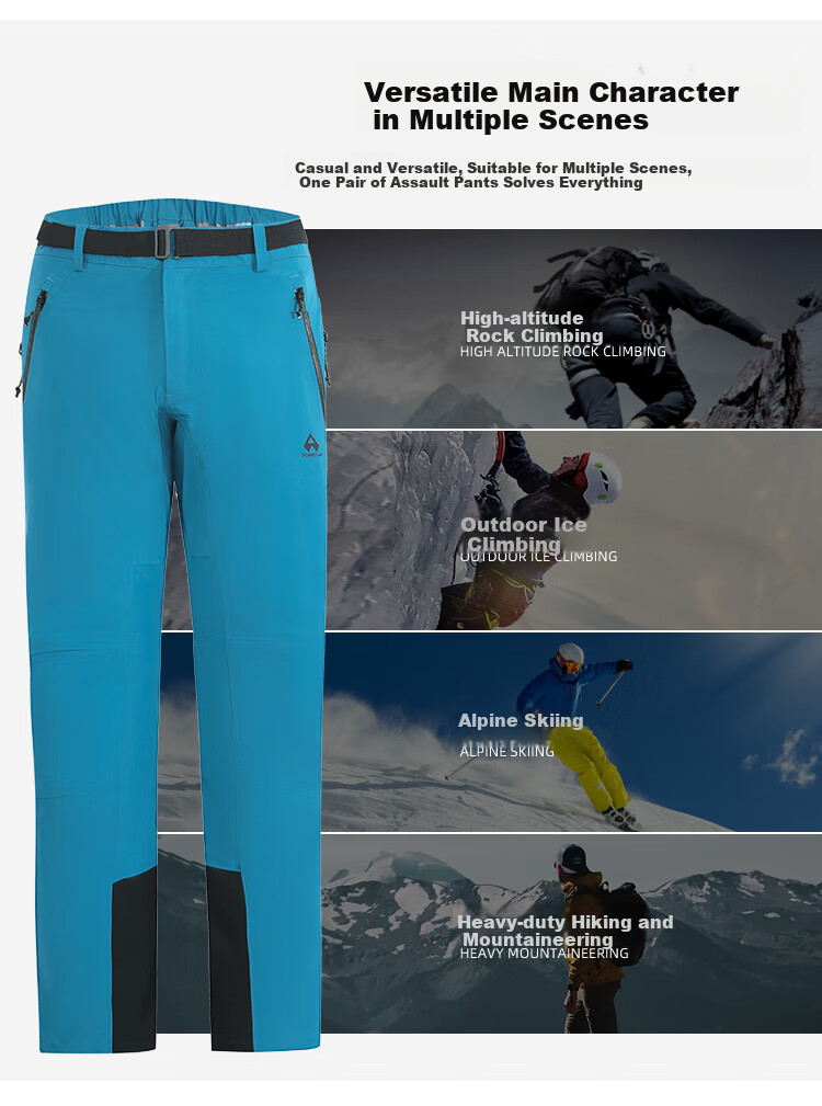 Pioneer Camp Hardshell Hiking Pants for Men, Durable Outdoor Windproof Waterproof Mountaineering Trekking Trousers with Breathable Long Pants 8