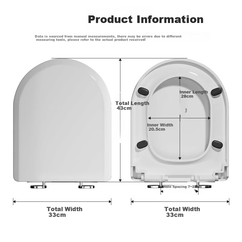 HSPA Toilet Seat Universal Bathroom Thickened One-Button Quick Installation Toilet Old-Style Small U-Shaped Toilet Ring Accessories PT-1120