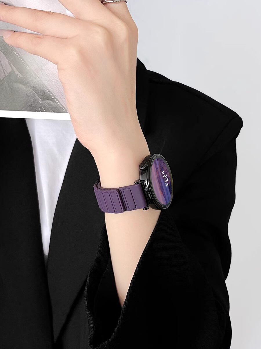 XUANDAI [Fair Skin Plum] Compatible with Huawei Watch GT5 Strap, Silicone GT6 Huawei Watch, GT4 Wristband, GT5 Pro Magnetic Watch5 Women's Universal Accessory 6