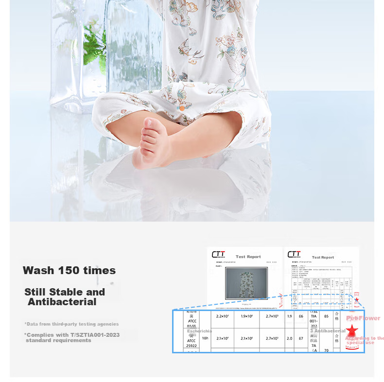 Beitaisi Baby Clothes, Summer Breathable Thin Mesh, Infant Romper, Three-Quarter Sleeve, Pure Cotton Class A Air Conditioning Wear 8