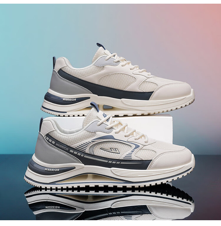 Warrior Men's Sports Shoes Summer Height Increasing Dad Sneakers Mesh Breathable Lightweight Trendy Casual Shoes Gray Blue Size 42 20