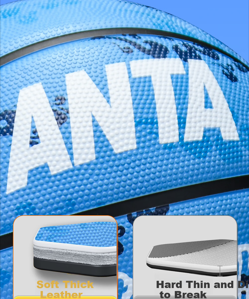 ANTA Basketball, Children's Size 5, for Indoor And Outdoor Use, Durable, Suitable for Cement Courts, Elementary School Students, Teenagers, Outdoor Rubber, Size 5 12