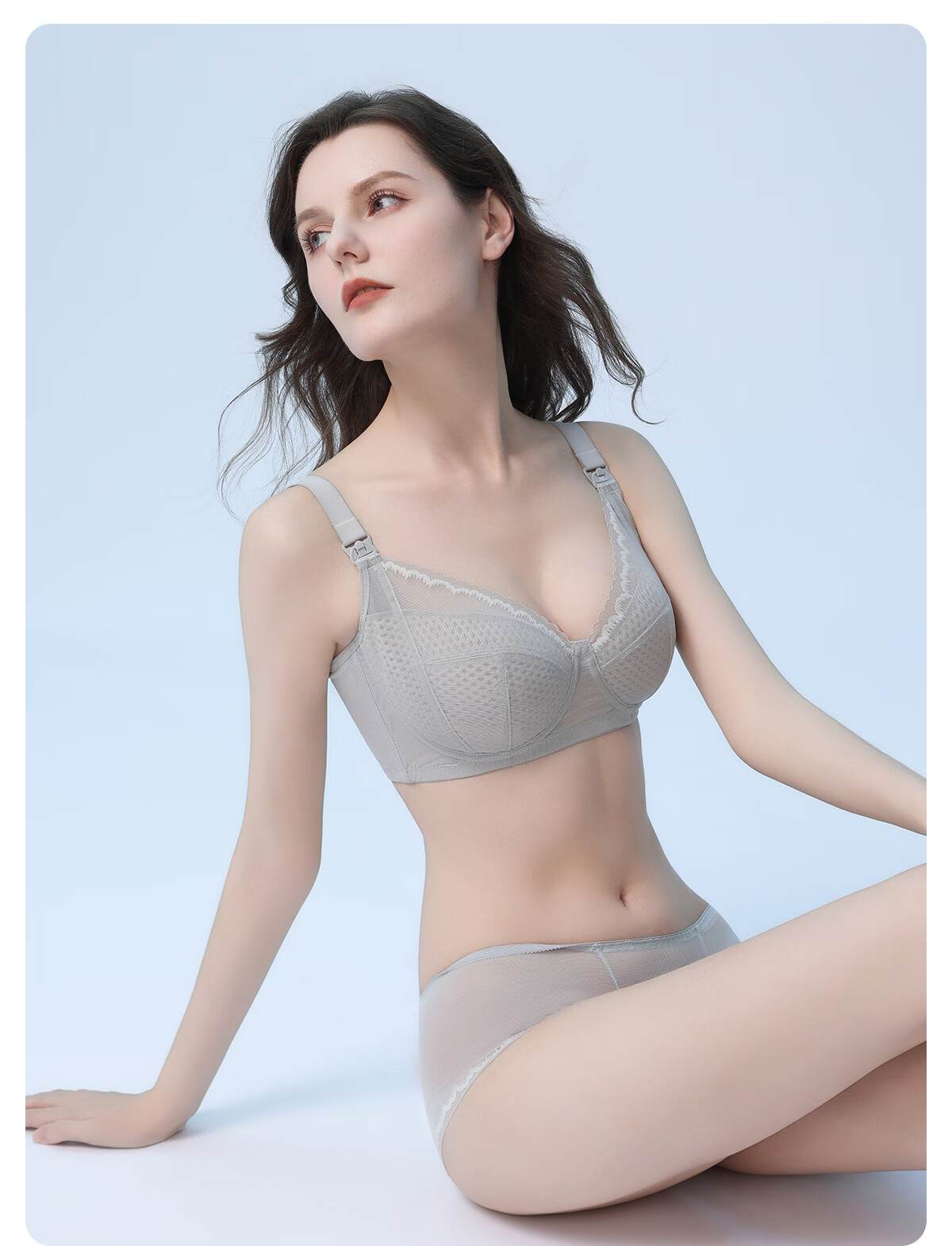 JOYNCLEON Honeycomb Cup Nursing Bra Summer Thin Maternity Breastfeeding Anti-Sagging Pink L 25