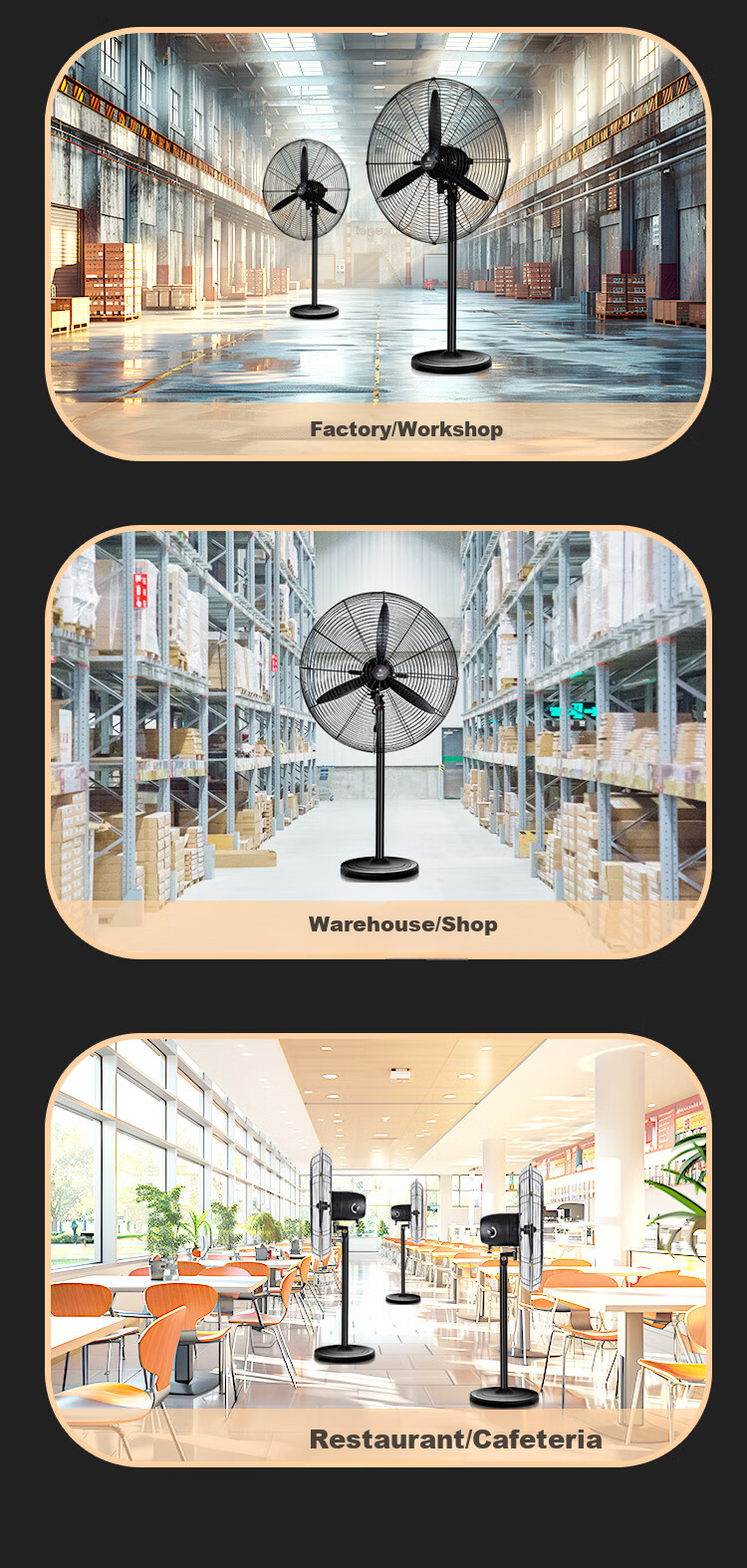 Wahson Industrial Fan Electric Fan Wall Fan High-Power Factory Workshop Commercial Fan Powerful Extra-Large Industrial Fan Bull Horn Fan AC Fixed-Frequency Fan FL-75 (Enhanced Version B) 9