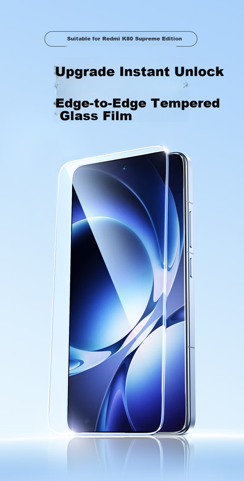 UGREEN [Fingerprint Instant Unlock] Tempered Glass Screen Protector for Redmi K80 Pro Edition, Ultra New Full-Screen Non-Cutting Ultra HD Anti-Shatter Anti-Drop Anti-Fingerprint Phone Film 1