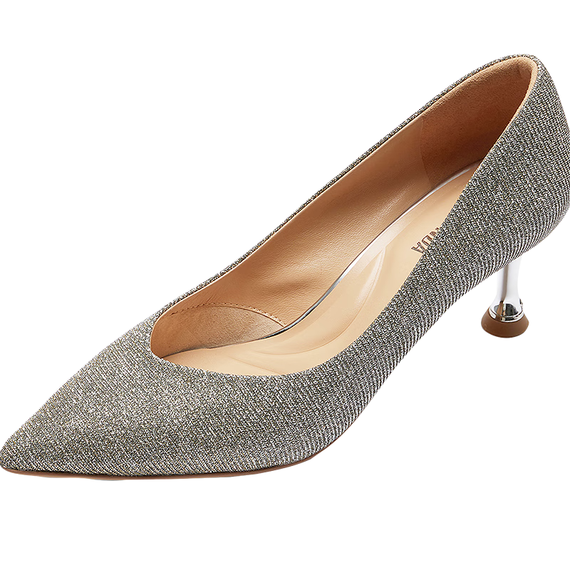 Laird 2026 New Fashion Elegant Commuter Pointed Toe Stiletto Pumps Wedding Shoes Women 6T61601 Dream Silver PWF36