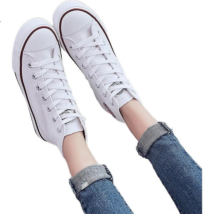 Кроссовки Warrior High-Top Canvas Shoes, унисекс, повседневные, дышащие, с резиновой подошвой, мужские/женские, студенческие, WXY473, белые, размер 36