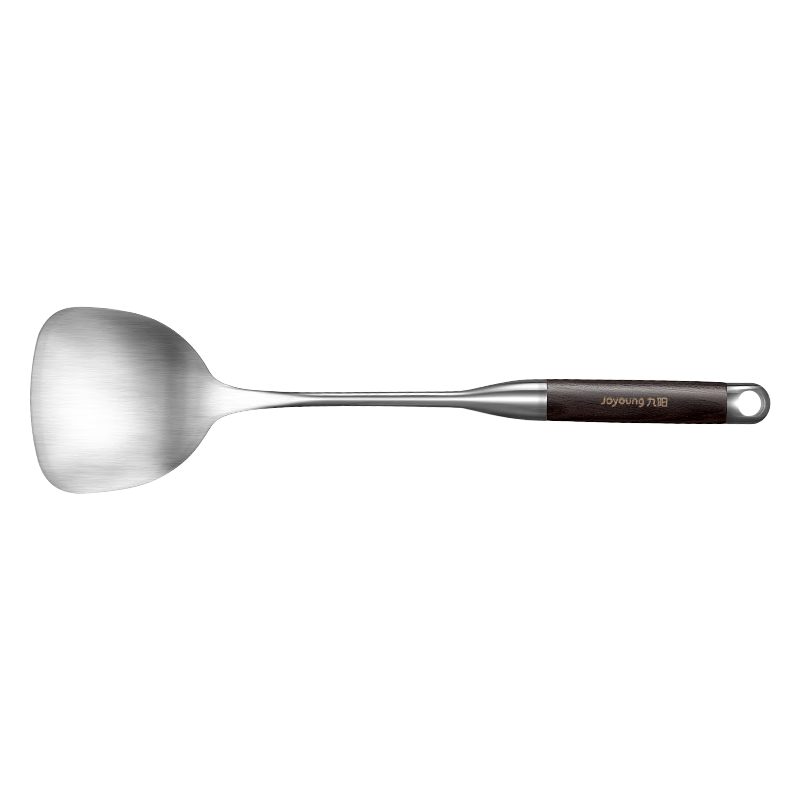 Joyoung Kitchen Spatula, 316L Stainless Steel Cooking Ladle, Heat-Resistant Wooden Handle, Specially Designed for Wok Cooking, Chinese-Style Spatula