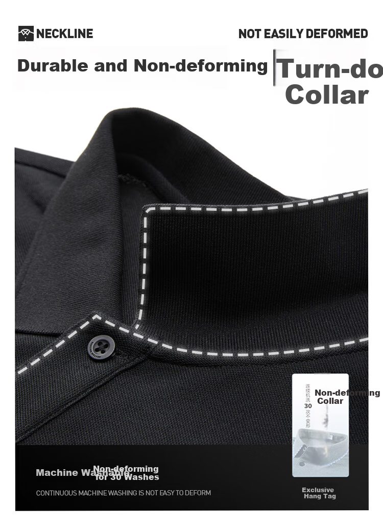 DANCING WOLVES [7A Antibacterial 2A Anti-Mite] Cool Summer Patchwork Design Men's Short-Sleeve POLO 001 Black M(170) 3