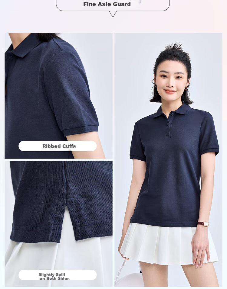 Giordano Women's Polo Shirt, Summer New Style, Turn-Down Collar Top, Pique Fabric Slim-Fit Short-Sleeve POLO Shirt for Women, 05311399 5