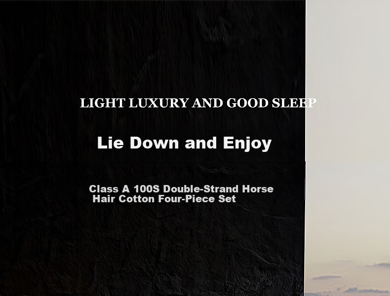 Shuixingjiafang Four-Piece Bedding Set, 100 Thread Count Pima Cotton, Pure Cotton 100% for Sleeping Naked, High-End Luxury Double Bed Set, 1.8m Bed, Gray 1