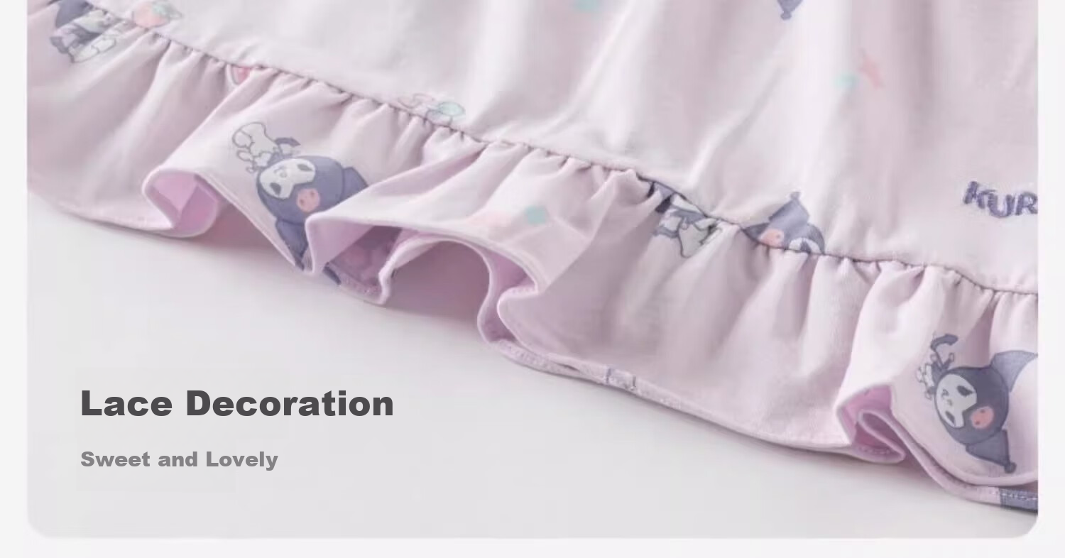 DAVE & BELLA Kuromi Collaboration Girls' Home Wear Set Summer Outfit for Older Children Antibacterial Pajamas 15