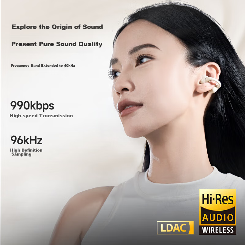 Беспроводные наушники Edifier Lolli Clip AI с шумоподавлением, Bluetooth 5.2, с зажимом на ухо, для конференций, черный