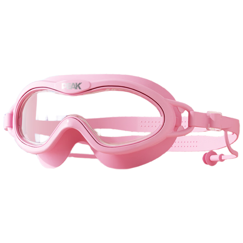 PEAK Children's Swimming Goggles for Boys And Girls, High-Definition Waterproof Anti-Fog Large Frame Professional Swimming Training Protective Eyewear, Pink