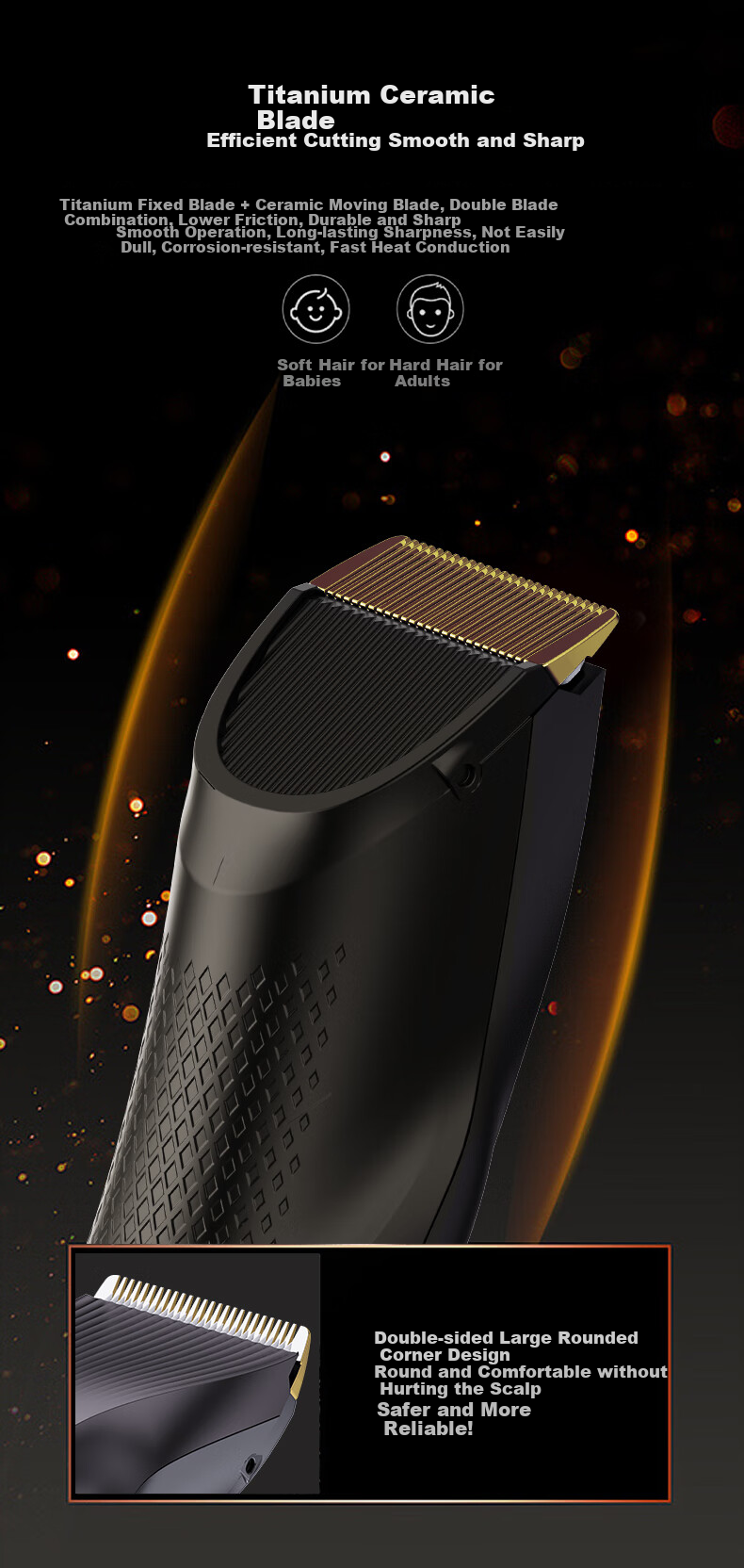 SID Hangyang High-End Series Hair Clipper, Electric Hair Cutting Tool with Smart Digital Display, for Adults, Children And Infants, Fully Washable Electric Trimmer, Hair Cutting Tool HC650 3