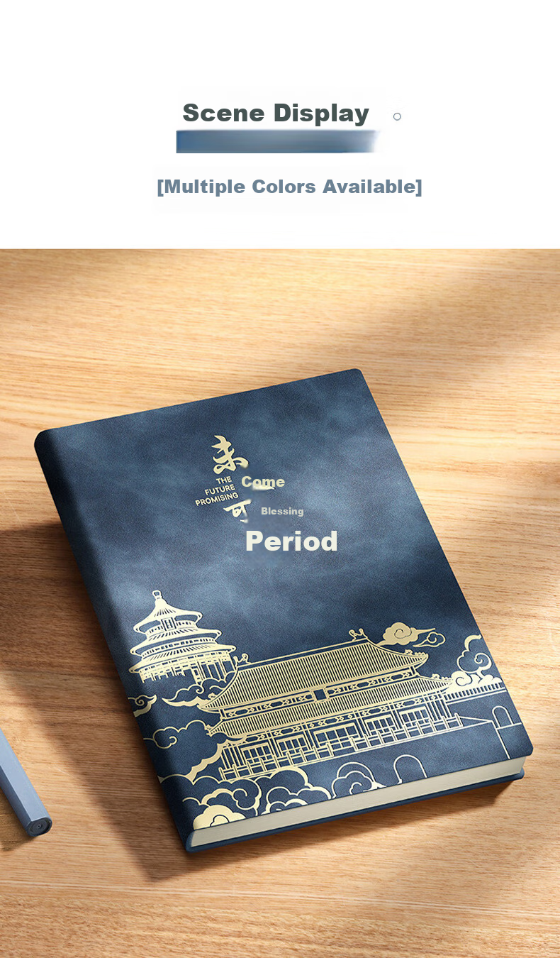 Ujia Guochao A5 Thickened Business Notebook Gift Box Set High-Value Birthday Journal Teacher's Day Gift Customizable Blue 6