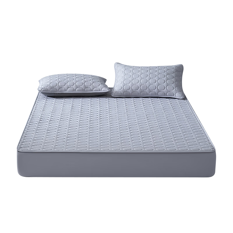 MLILY Class A Waterproof Fitted Sheet Single Piece, Antibacterial Mattress Cover Protective Case Fitted Sheet Cover Full Coverage Fitted Sheet 1.5m*2m Gray