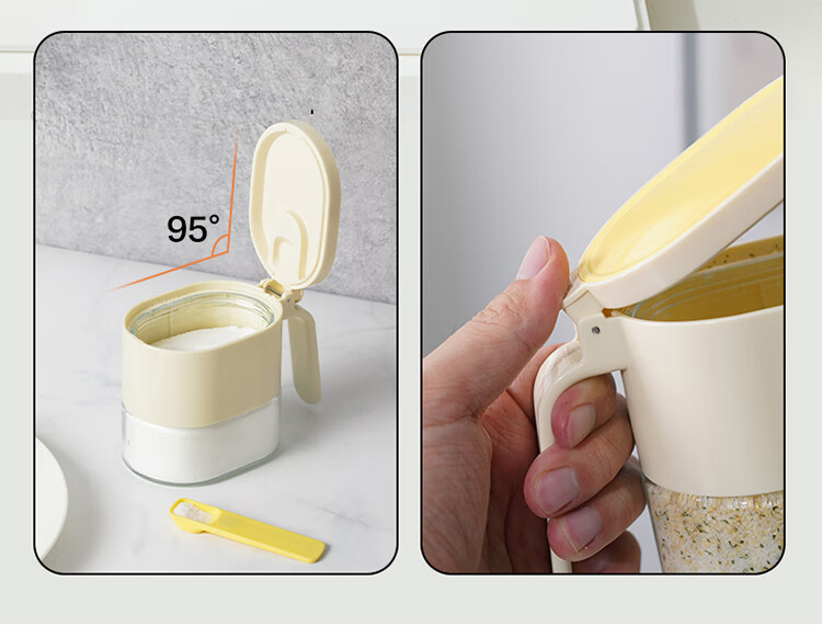 LOCK&LOCK Magnetic Spoon Seasoning Jar, Kitchen Spice Bottle, Condiment Container, Salt Shaker, Sealed Moisture-Proof, 350ML, Beige 6