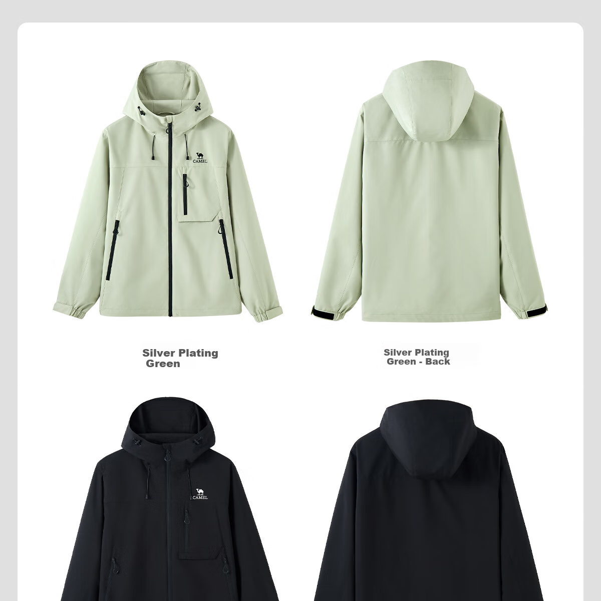 CAMEL Men's Functional Jacket, Spring Outdoor Windproof And Water-Resistant, Casual Versatile Couple Matching Outerwear, M35BW02061 17