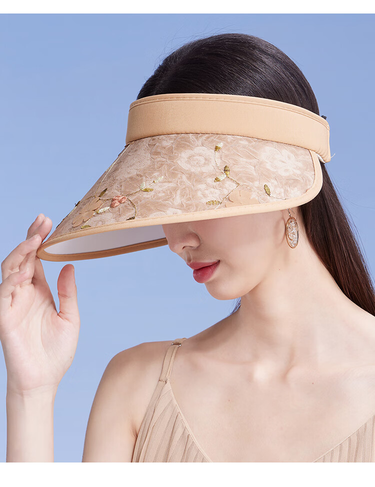 Shanghaigushi Sun Protection Hat for Women, Spring And Summer Visor Outdoor Casual UV-Resistant Sun Hat with Embroidery And Wide Brim 8