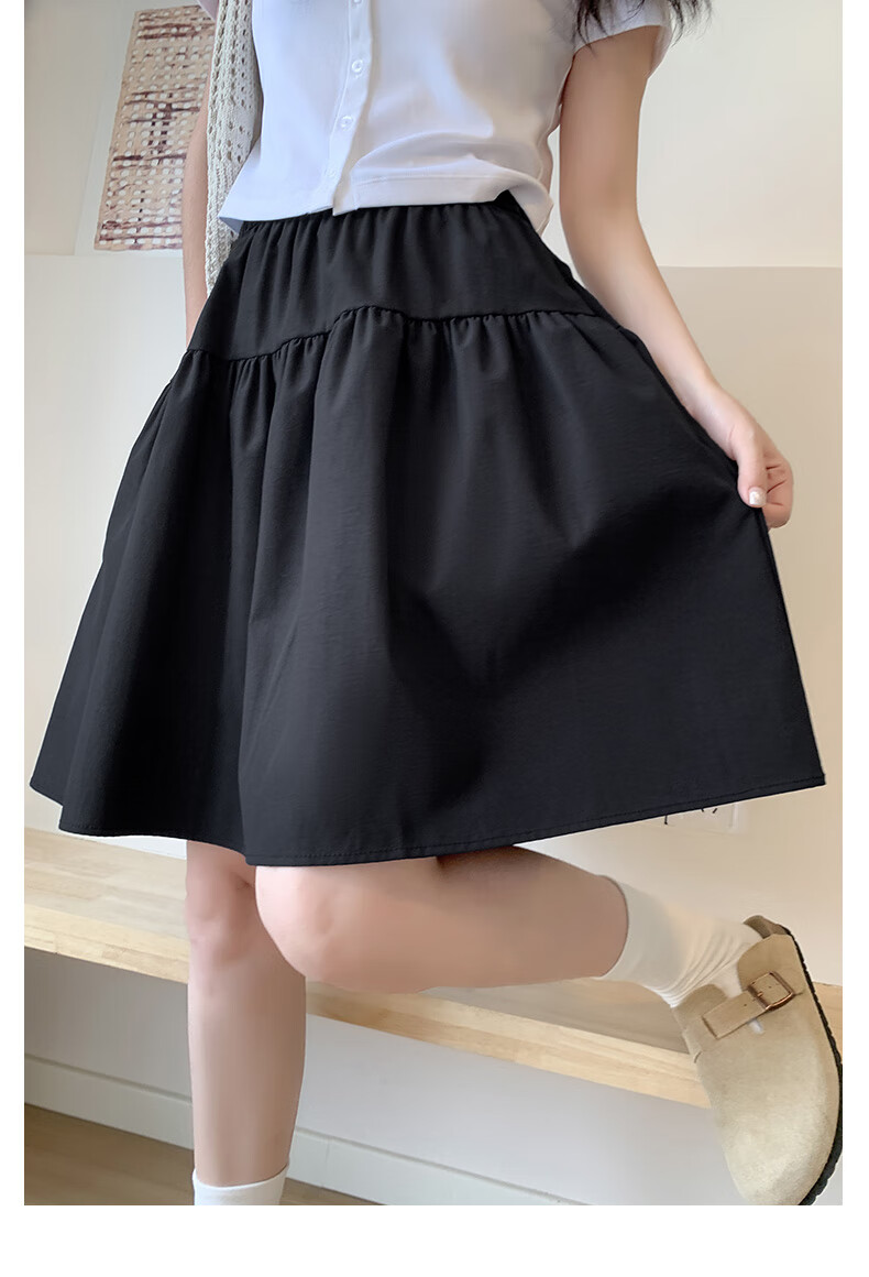 Langsha Cotton-Like Five-Point Short Skirt for Women Summer New Japanese Casual Elastic Waist A-Line Sports Umbrella Skirt 16