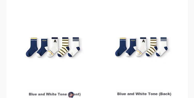 BALABALA Girls' Socks, Autumn Children's Mid-Calf Socks, Student Socks, Soft And Elastic, Not Tight on Feet, Sweet Style, Five Pairs Pack, 209925172003 3