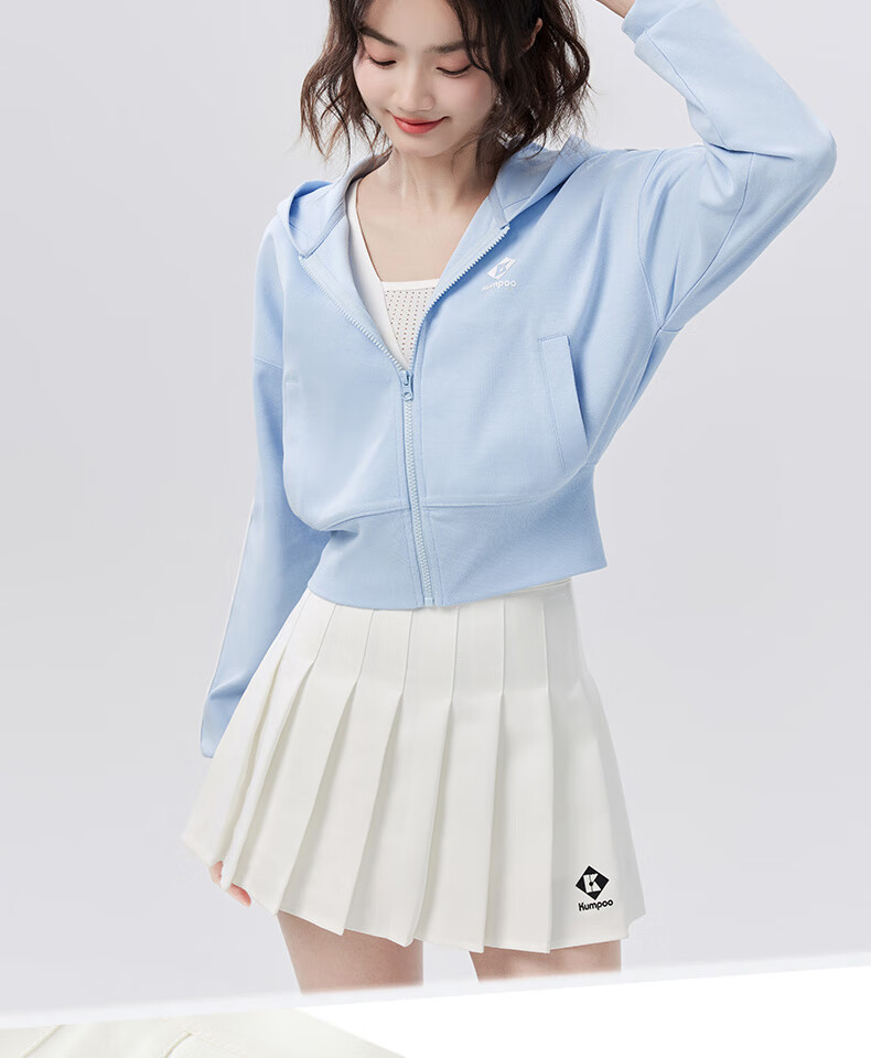 KUMPOO K243W-7033 Women's White Sports Running Badminton Skirt S 5