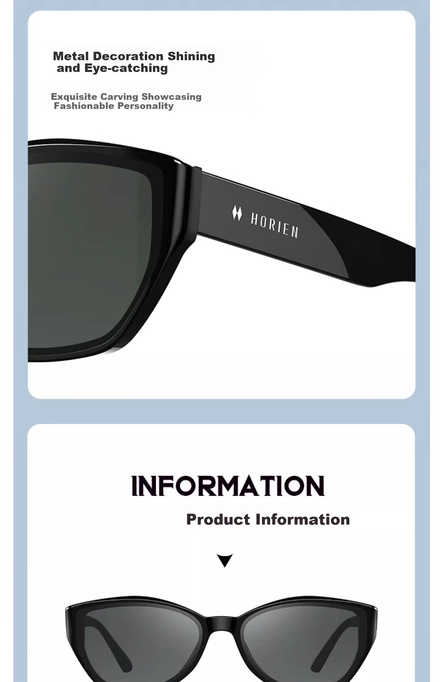 HORIEN Sunglasses for Men And Women, UV Protection Sunglasses, Same Style As Times Teenagers, New Model N8509 for 2025 23