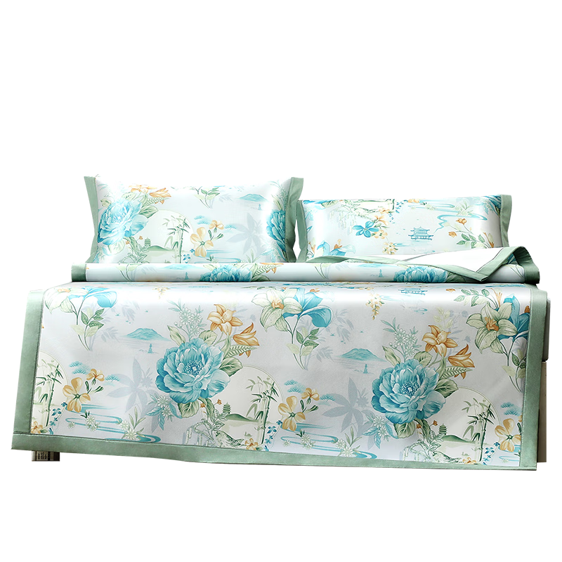 Fuanna Washable Cooling Mat Breathable Summer Air-Conditioned Double Large Soft Mat 1.8m Bed with Elastic Straps