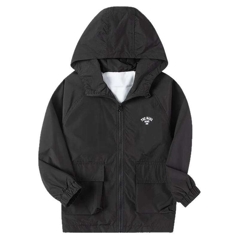 Little Elephant Hamm Boys' Three-Proof Jacket Children's Spring and Autumn Outdoor Boys' Mid-to-Large Kids' Trendy Khaki Jacket 150 cm