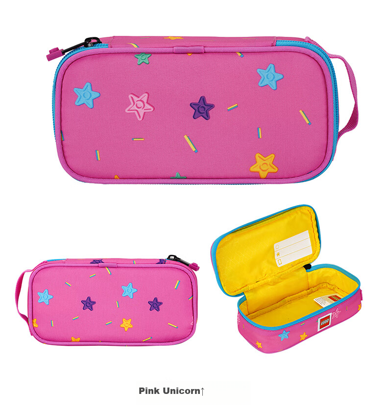 LEGO Stationery Box for Primary And Secondary School Students, Soft Pencil Case with Handle, Multifunctional Simple Design, Black Building Blocks 10052 10