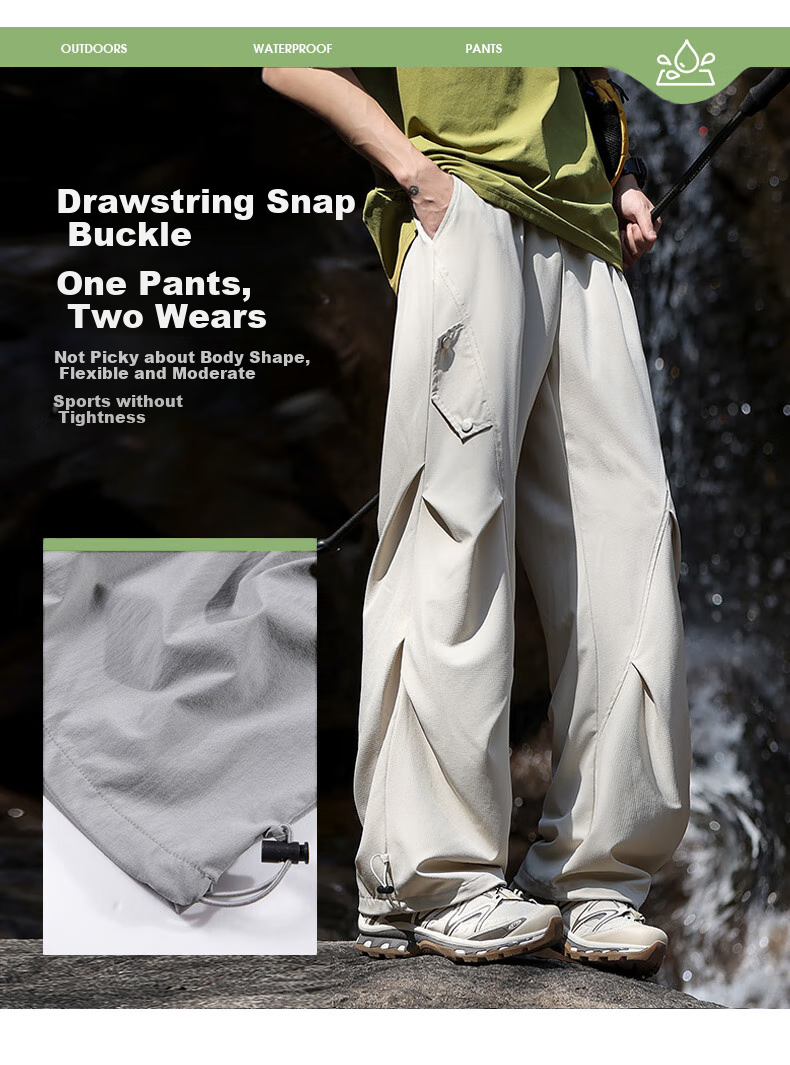 MMOPTOP Outdoor Ice Silk Cargo Pants, Summer Men's Cool-Feeling Water-Repellent Hiking Casual Pants, MXXK27 Off-White XL 5
