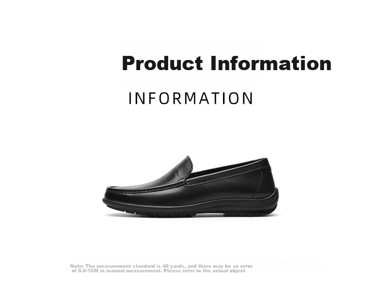 Goldlion Men's Shoes, Business Leather Shoes, Slip-On Shoes, Flat Loafers, G582510018AAB, Black, Size 43 10