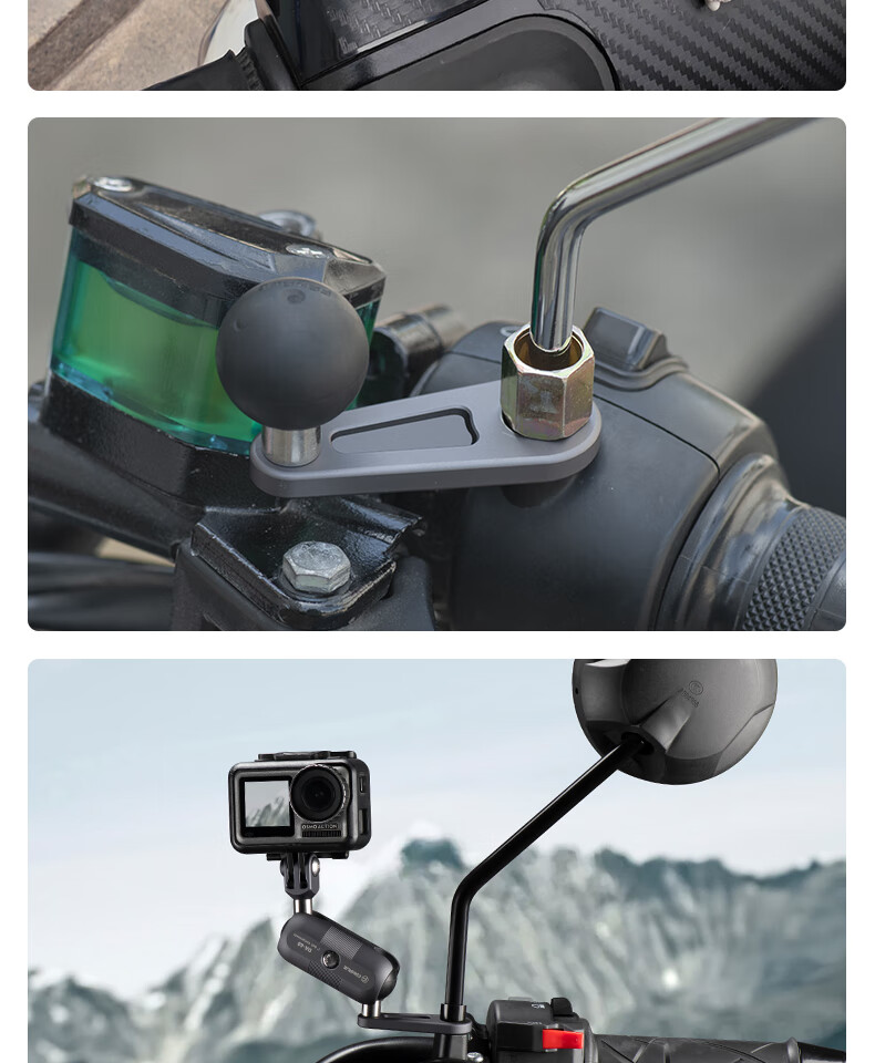 FANAUE Motorcycle Phone Holder Rearview Mirror Ball Head Base Reflective Mirror Mount 20mm Extension Bracket Swivel Accessory MB-01(20) 13