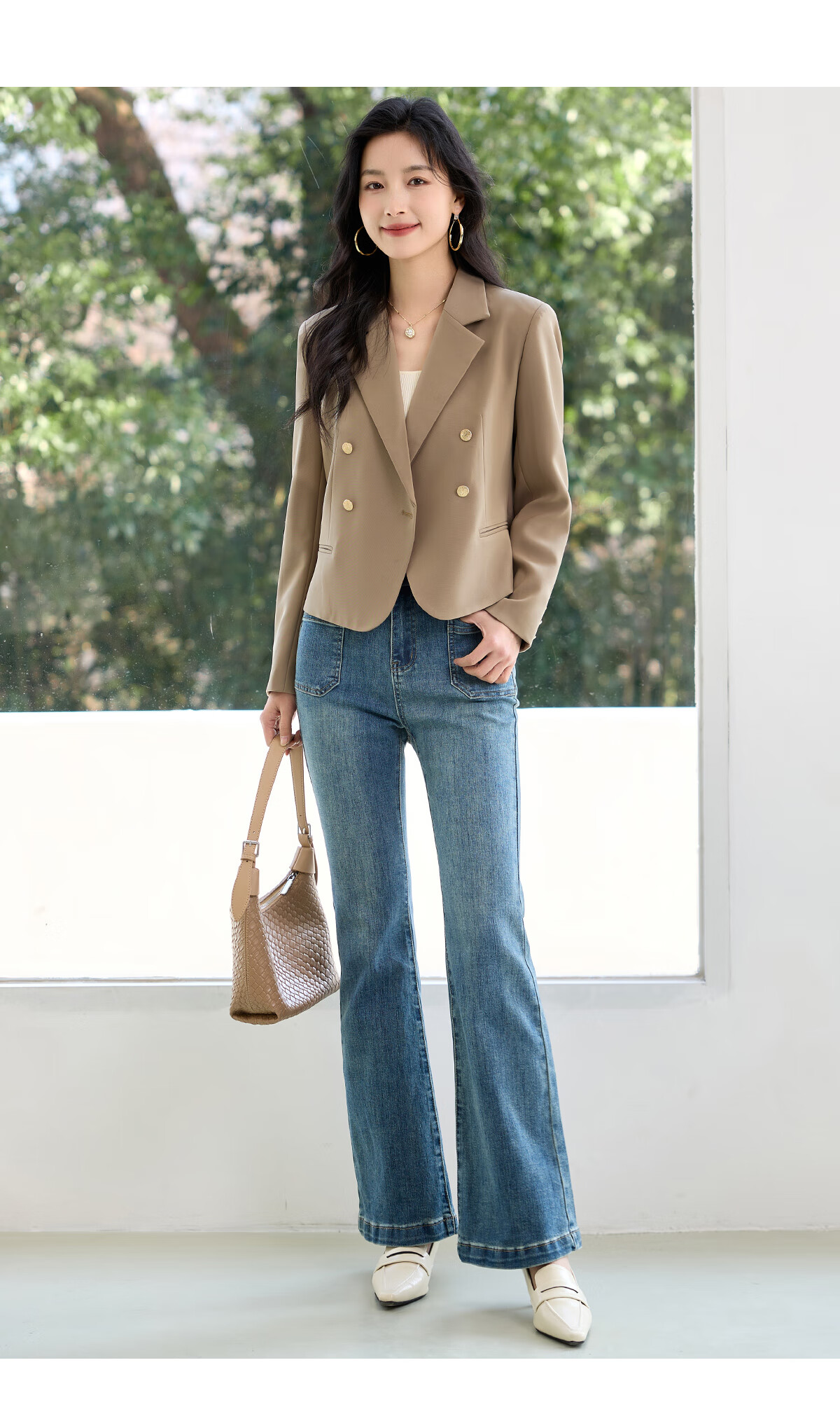 Chushen Spring and Autumn Women's Fashionable Short Casual Blazer Jacket S41U059 11