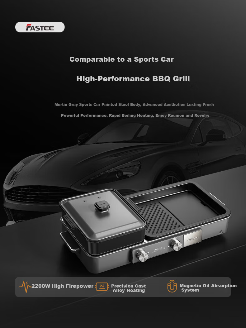 Fastee Electric Grill Pan, Multifunctional Cooking Pot, Electric Hot Pot And Grilling All-In Electric Grill, Hot Pot-Specific Pot for Grilling And Hot Pot FST-56C 1